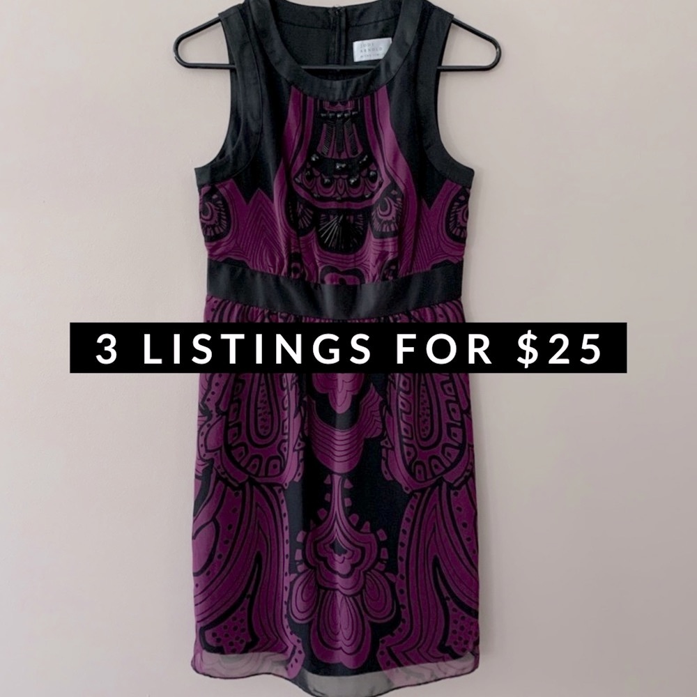 3/$25 Jodi Arnold Limited Beaded Sheath Dress- 4